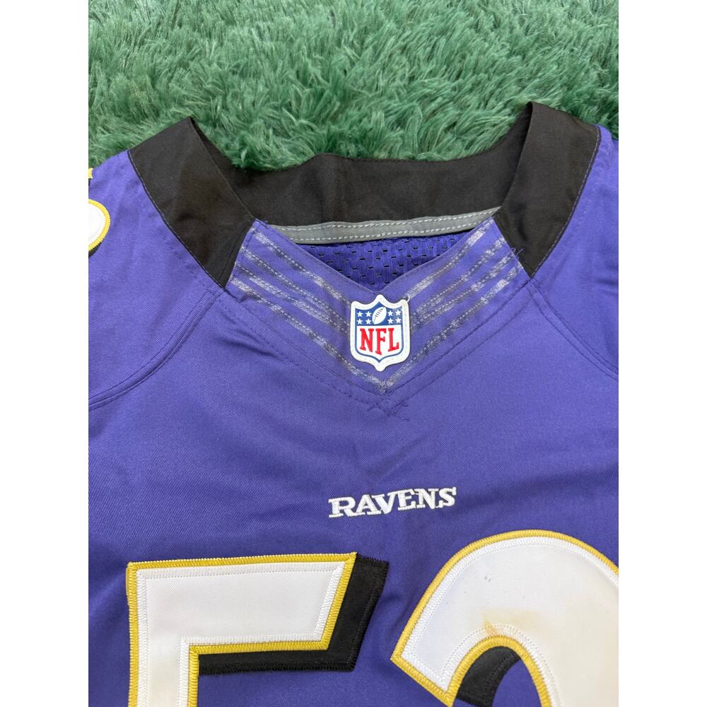 Nike Baltimore Ravens Ray Lewis 52 Men's Large Purple | Black Jersey - Picture 6 of 9